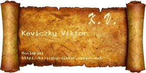 Keviczky Viktor névjegykártya